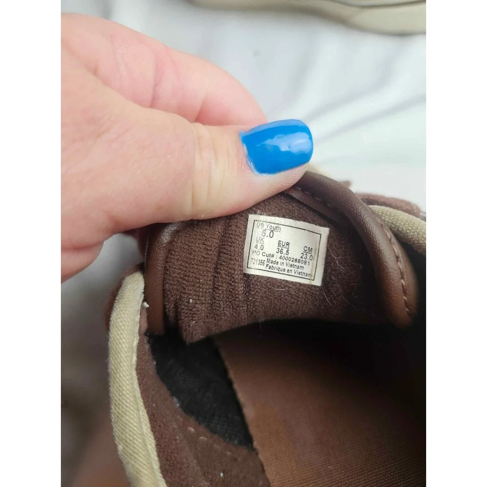 Vans Low Top Canvas Sneakers Tan Brown Youth 5.0 Skate Shoes